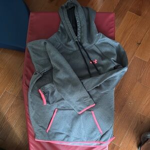 Under Armour Charcoal Hoodie with Coral Highlights